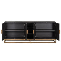 Richmond Blackbone 4 Doors Brushed Gold Sideboard