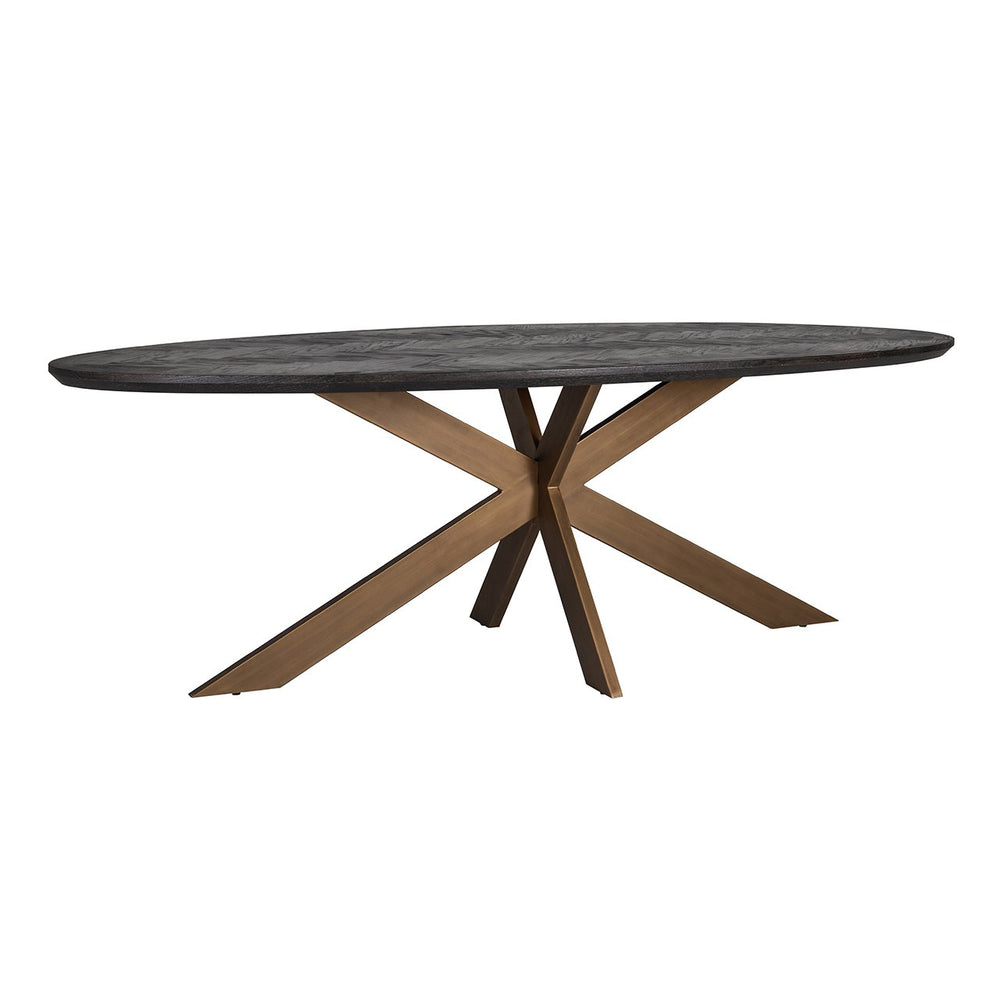 Blackbone 6 Seater Oval Dining Table 230cm - Brass & Black Richmond 2