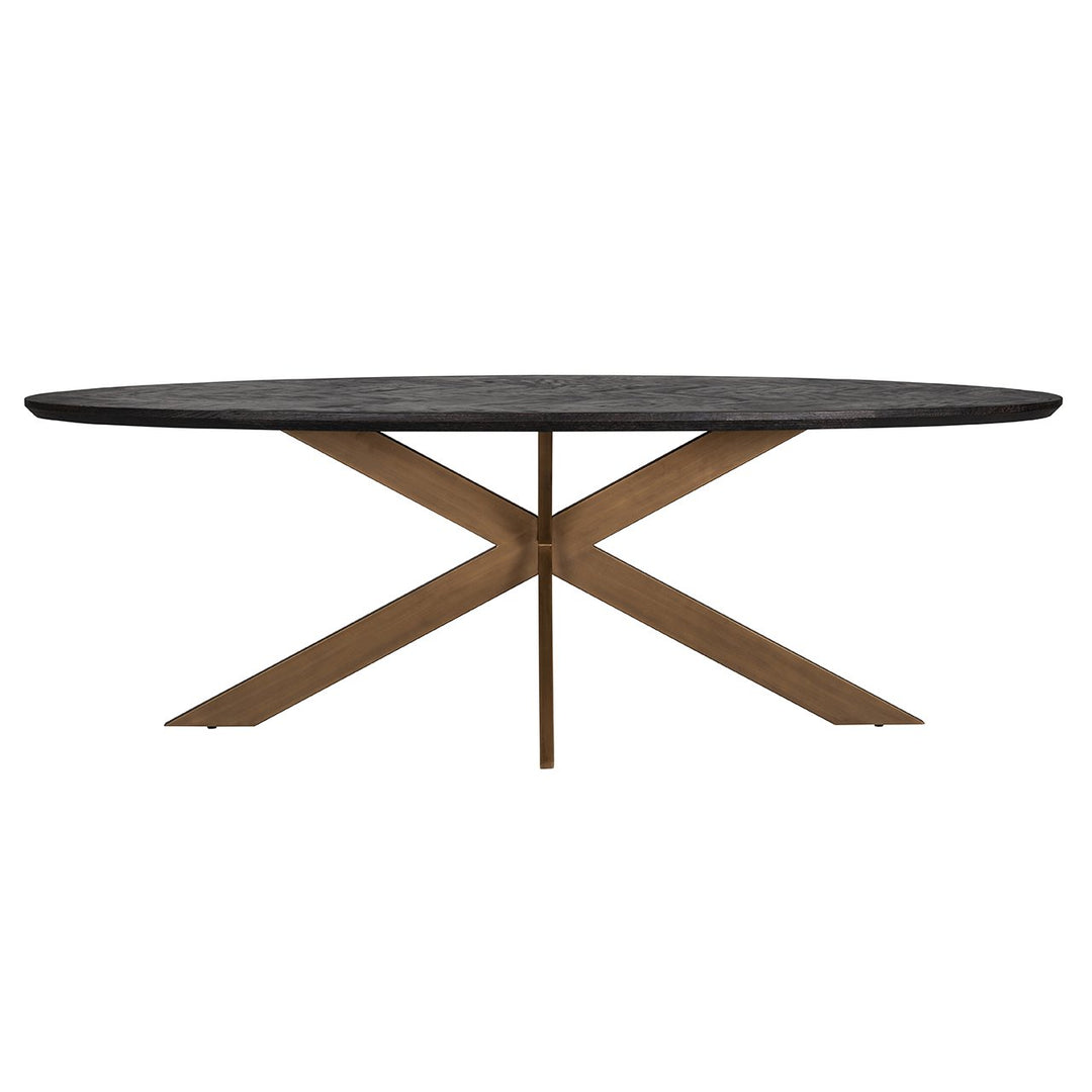 Blackbone 6 Seater Oval Dining Table 230cm - Brass & Black Richmond 1