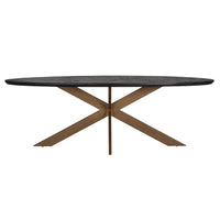 Richmond Blackbone 6 Seater Oval Dining Table in Brass & Black - 230cm