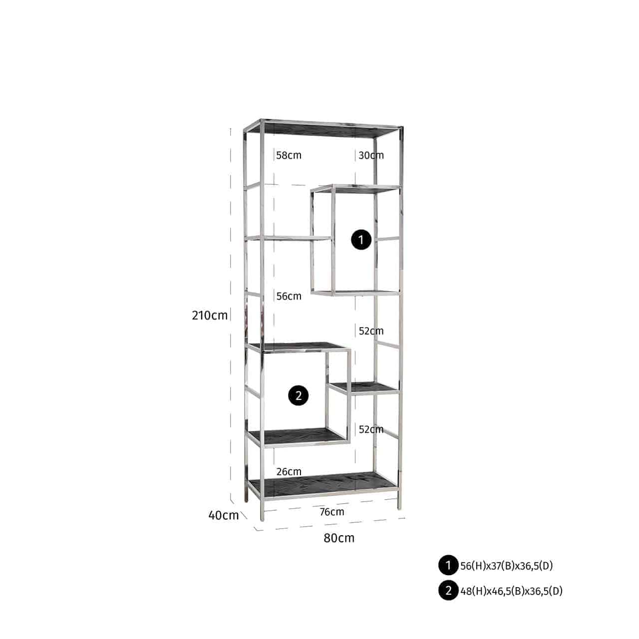 Richmond Blackbone Silver Display Cabinet