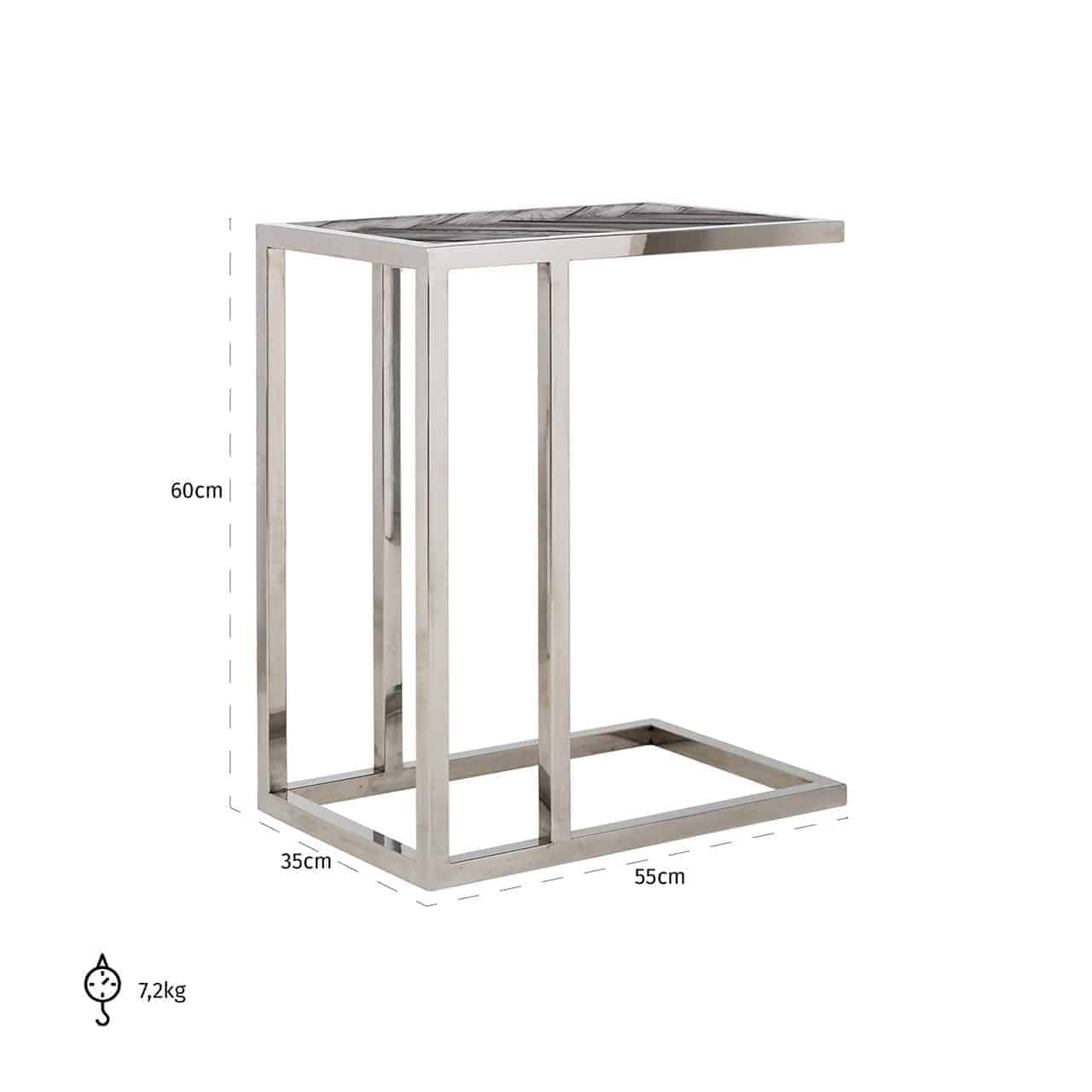 Richmond Blackbone For Sofa Silver Side Table