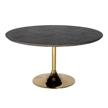 Richmond Blackbone 4 Seater Round Dining Table in Gold & Black - 140cm