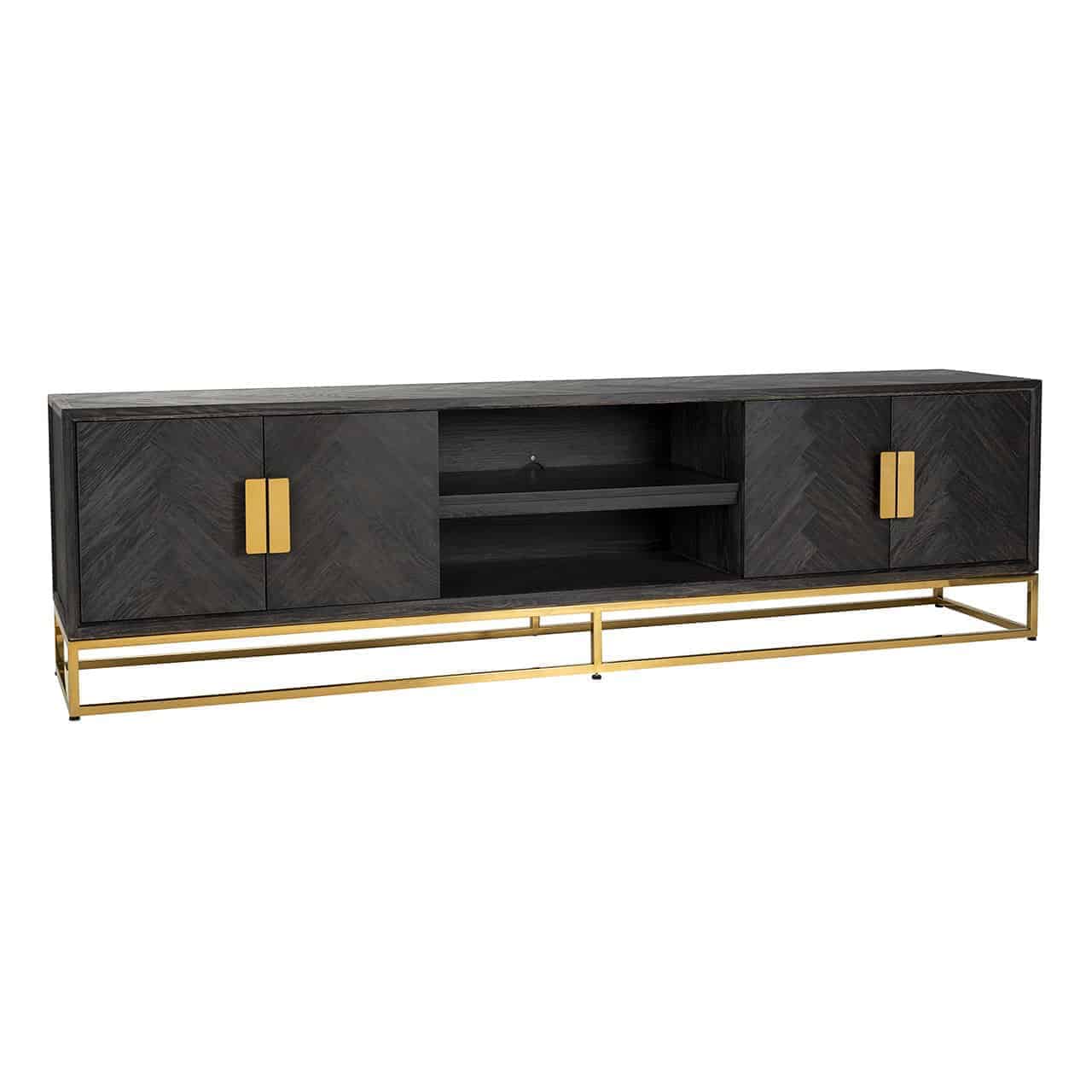 Richmond Blackbone 4 Doors Gold TV Unit - Large