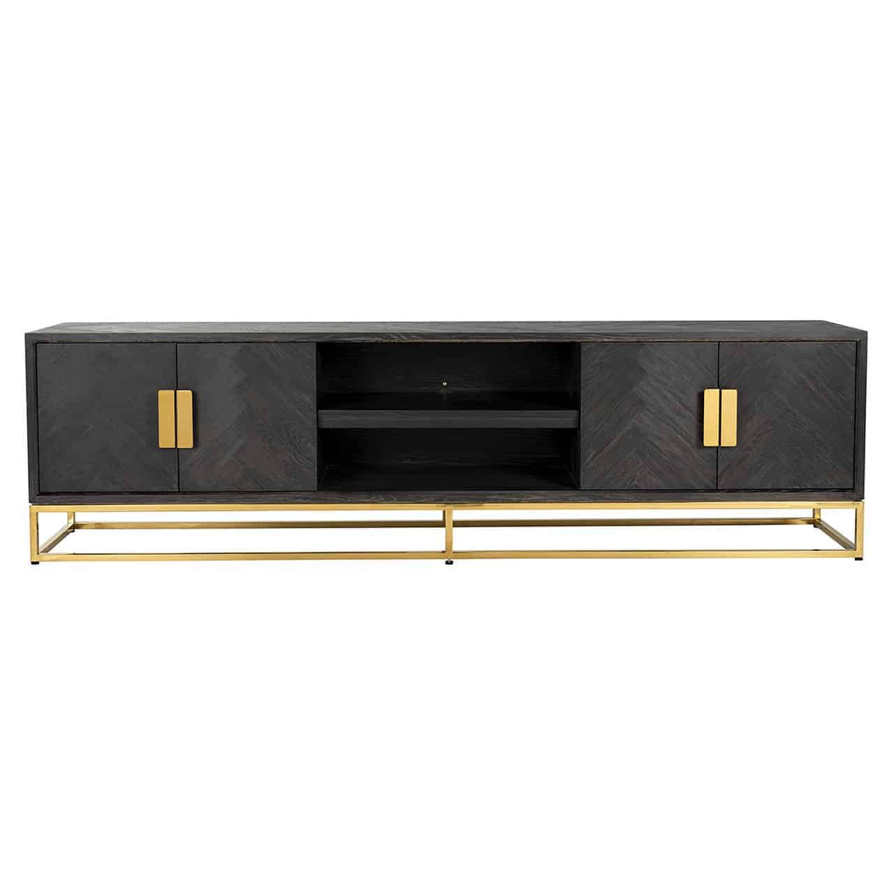 Richmond Blackbone 4 Doors Gold TV Unit - Large