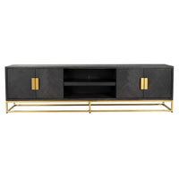 Richmond Blackbone 4 Doors Gold TV Unit - Large