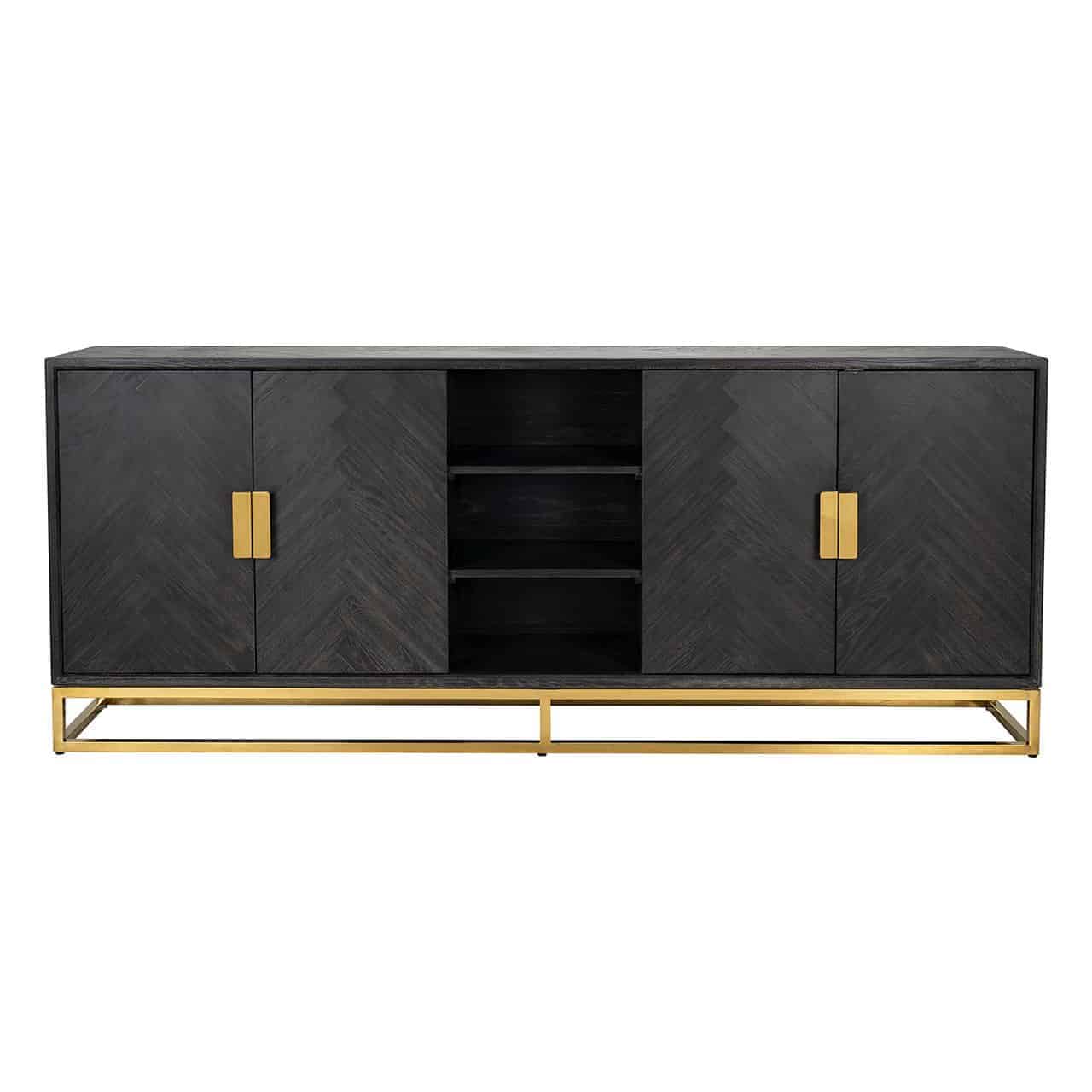 Richmond Blackbone 4 Doors Black Sideboard