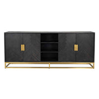 Richmond Blackbone 4 Doors Black Sideboard