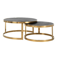 Richmond Set of 2 Blackbone Gold Round Coffee Table