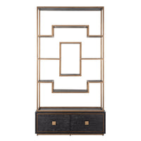 Richmond Hunter 2 Drawers Brushed Gold Display Cabinet