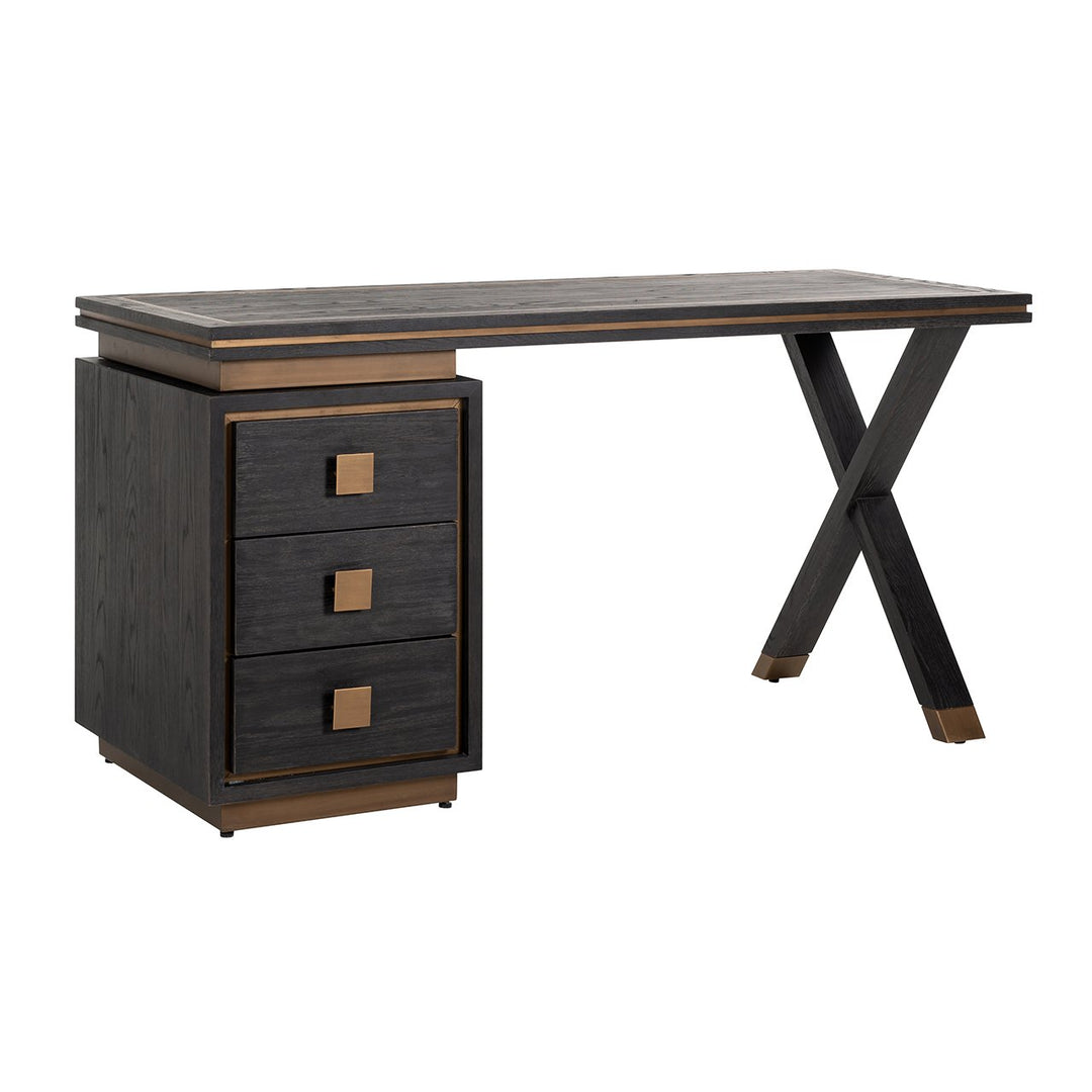 Hunter 3 Drawer Desk - Black Richmond 6