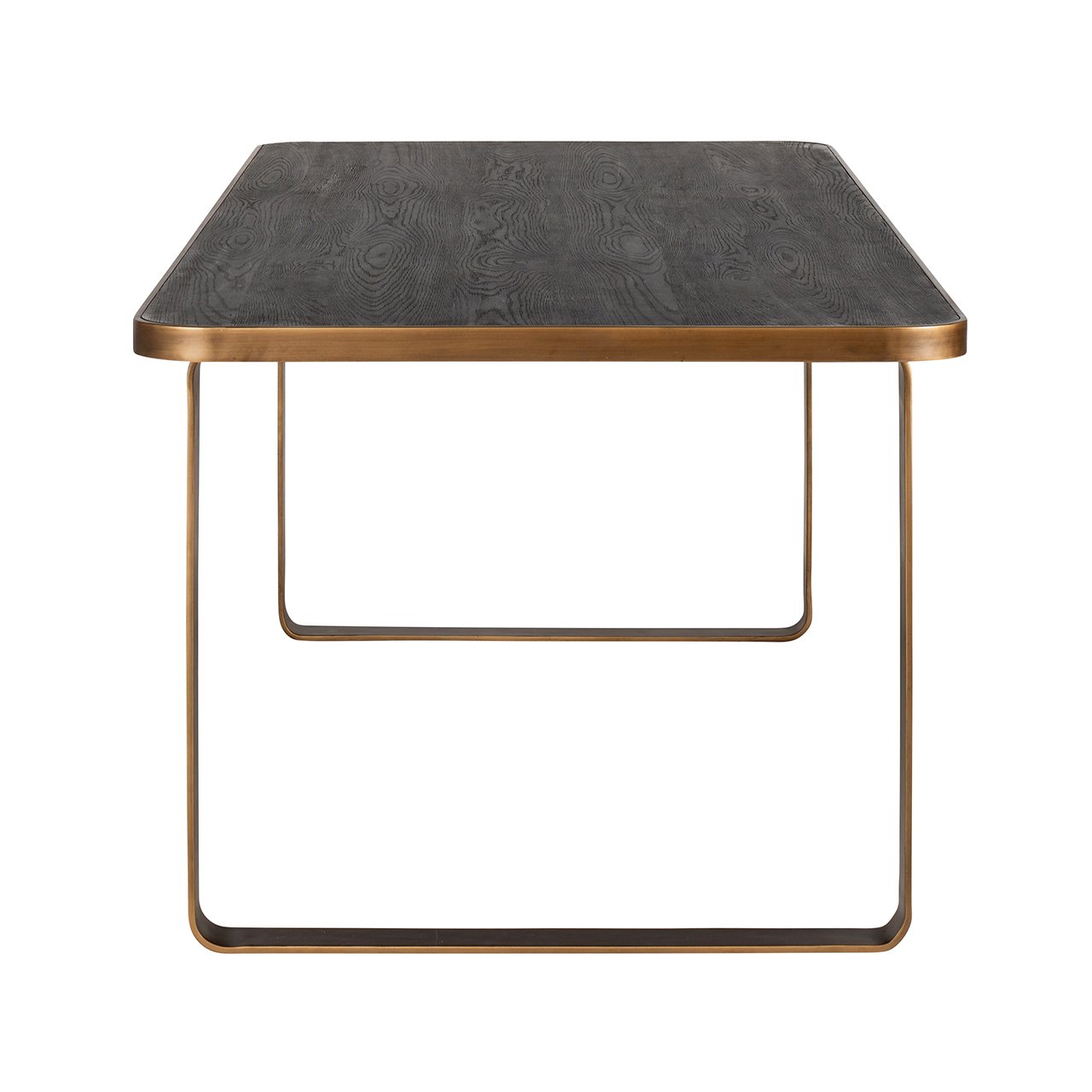 Richmond Hunter 6 Seater Dining Table in Brushed Gold & Black - 230cm