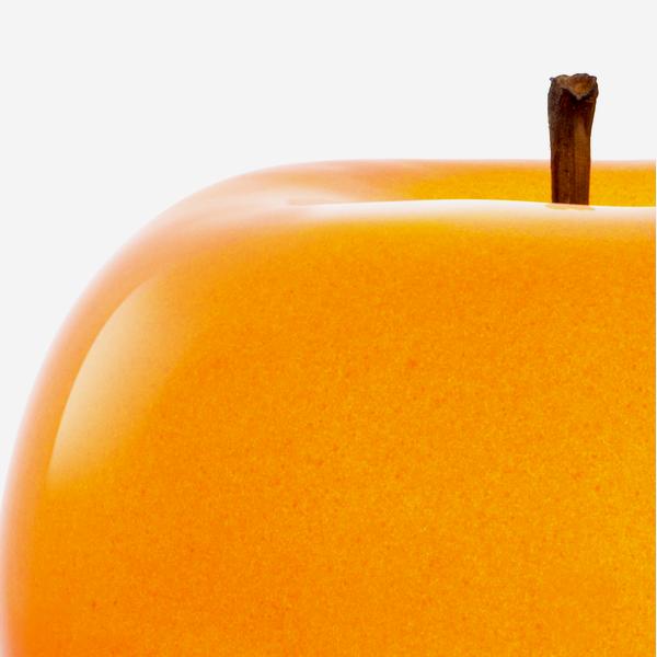 Andrew Martin Glazed Apple Sculpture Orange