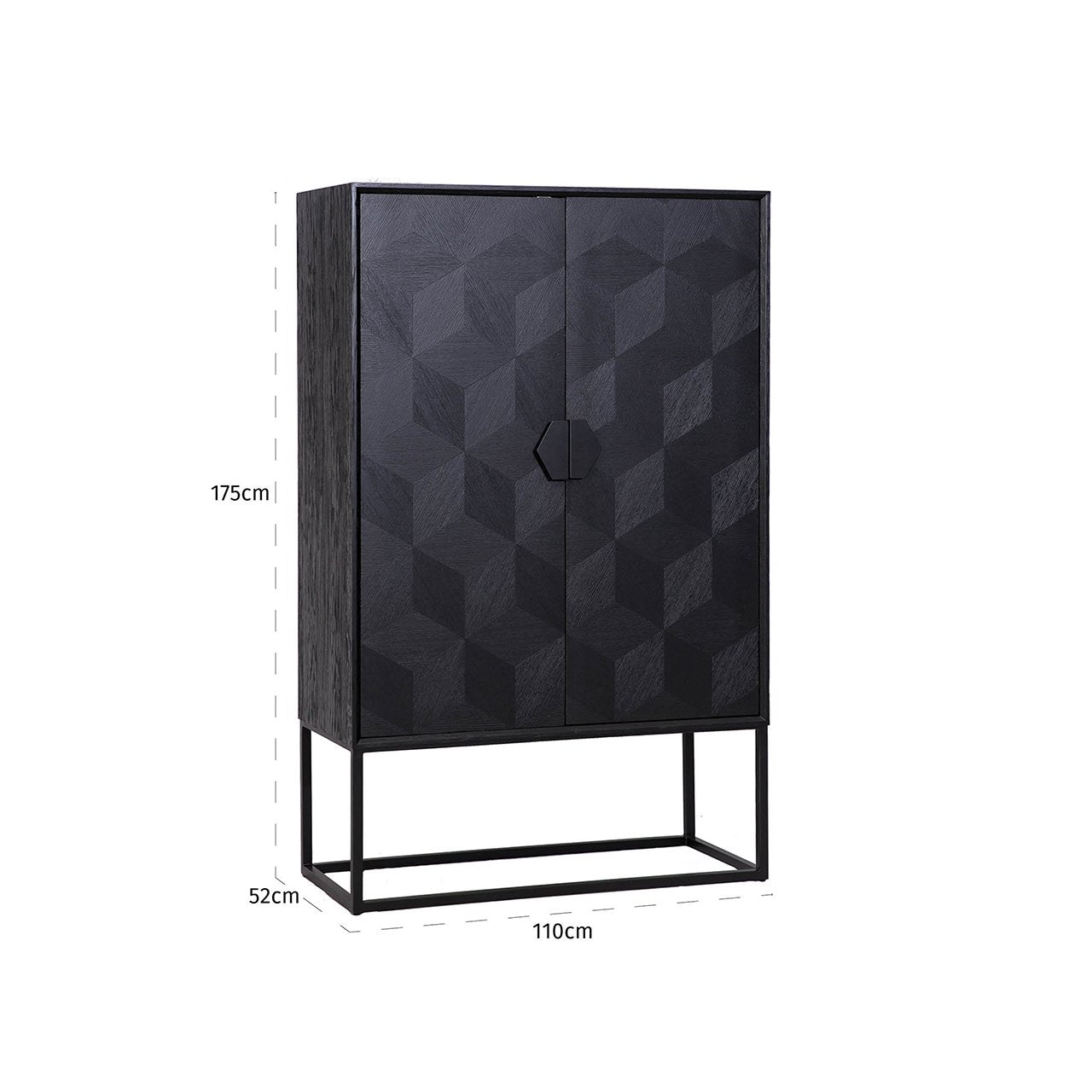 Richmond Blax 2 Doors Black Cupboard