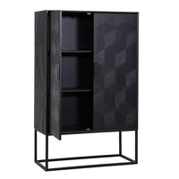 Richmond Blax 2 Doors Black Cupboard