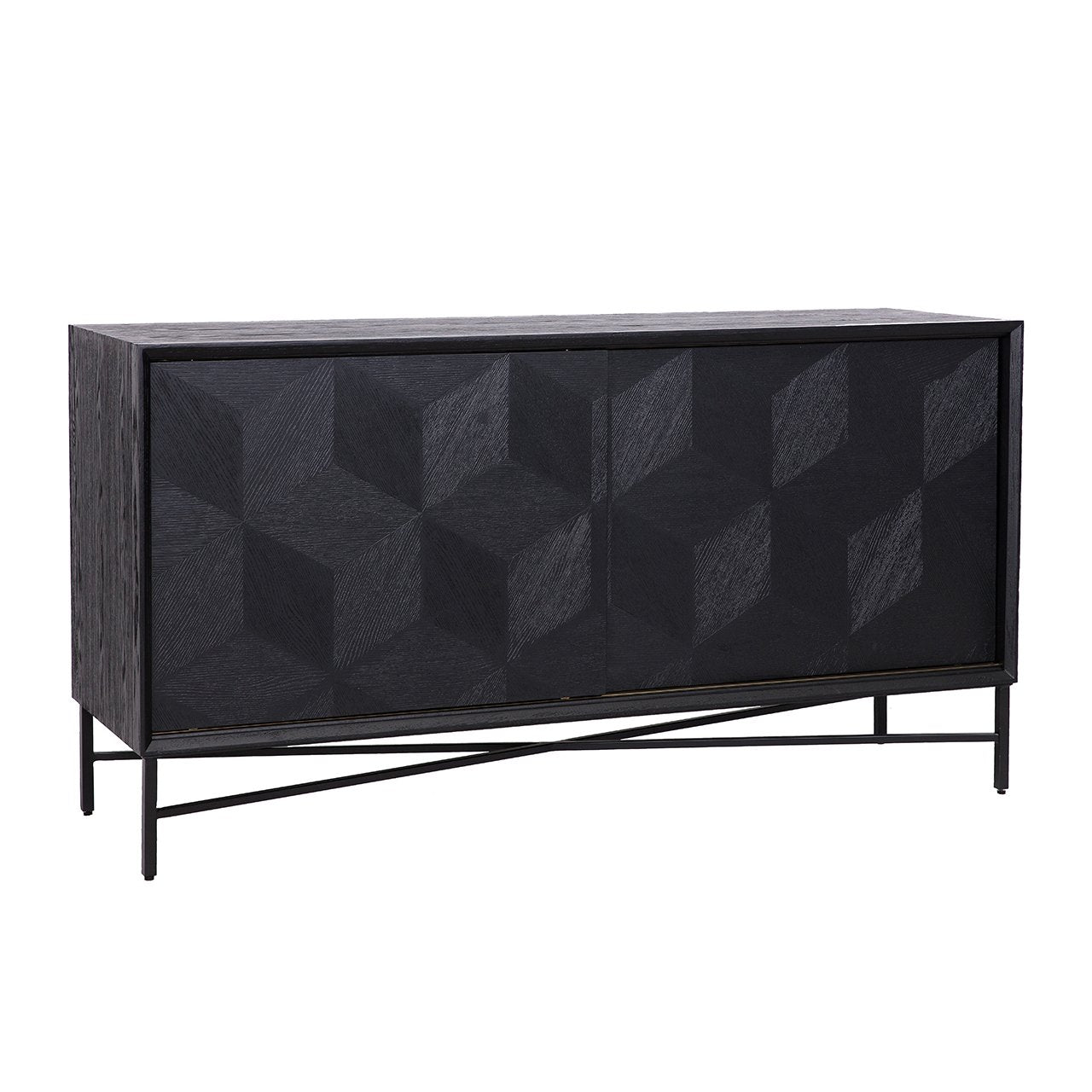 Richmond Blax 2 Slidingdoors Black Sideboard