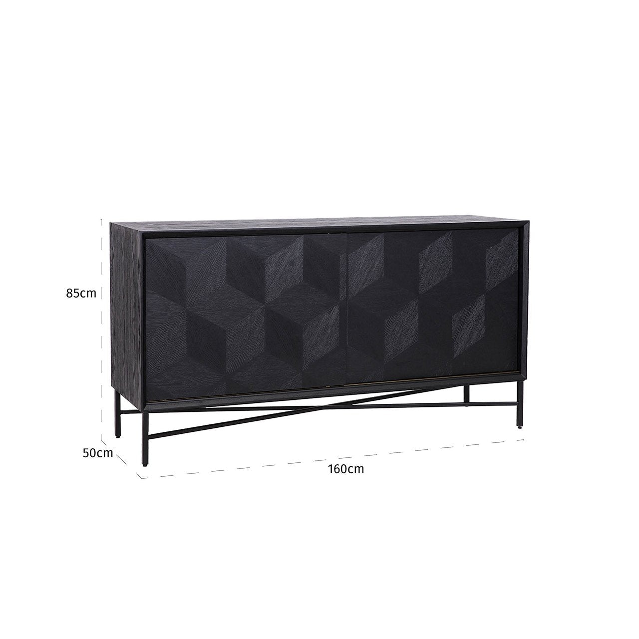 Richmond Blax 2 Slidingdoors Black Sideboard