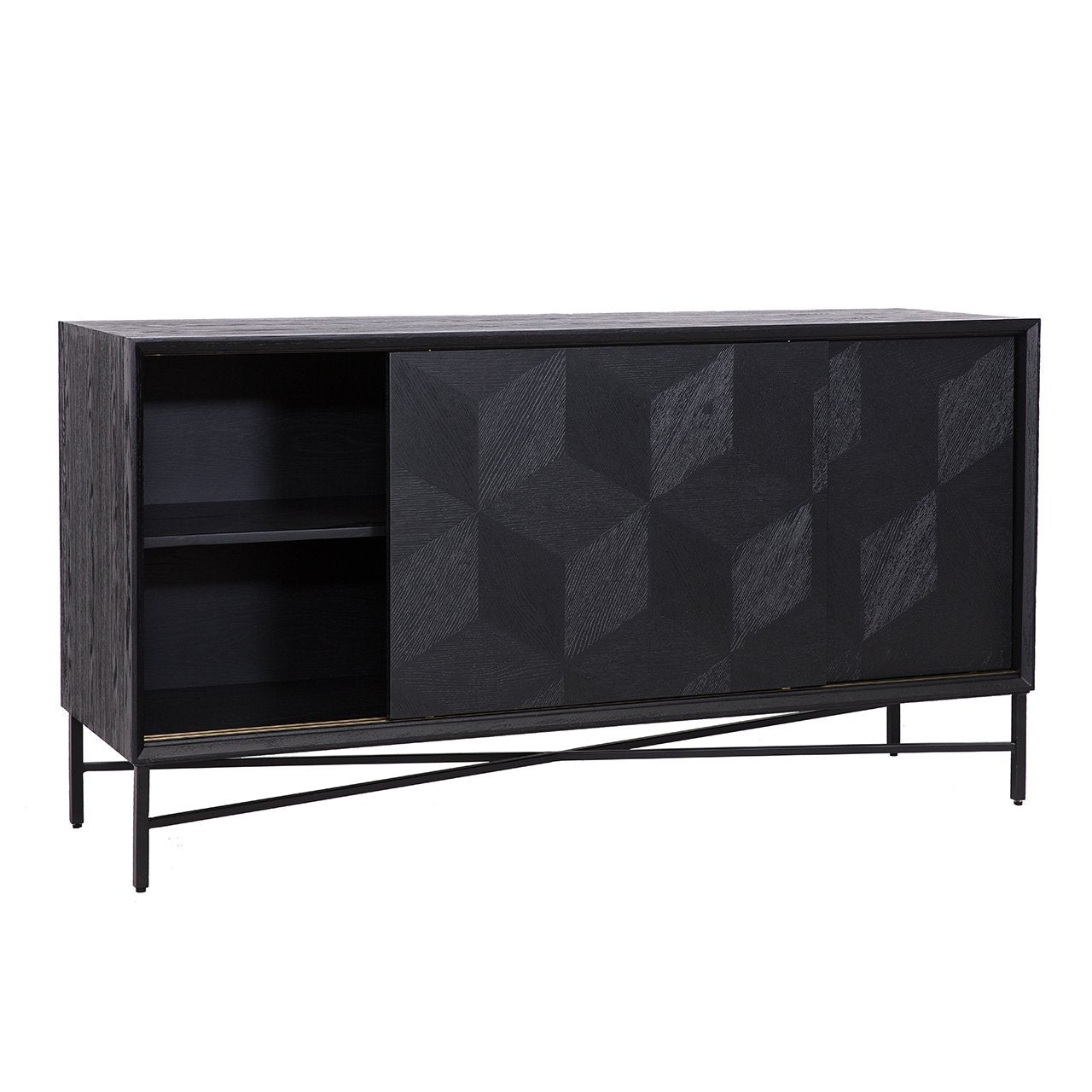 Richmond Blax 2 Slidingdoors Black Sideboard