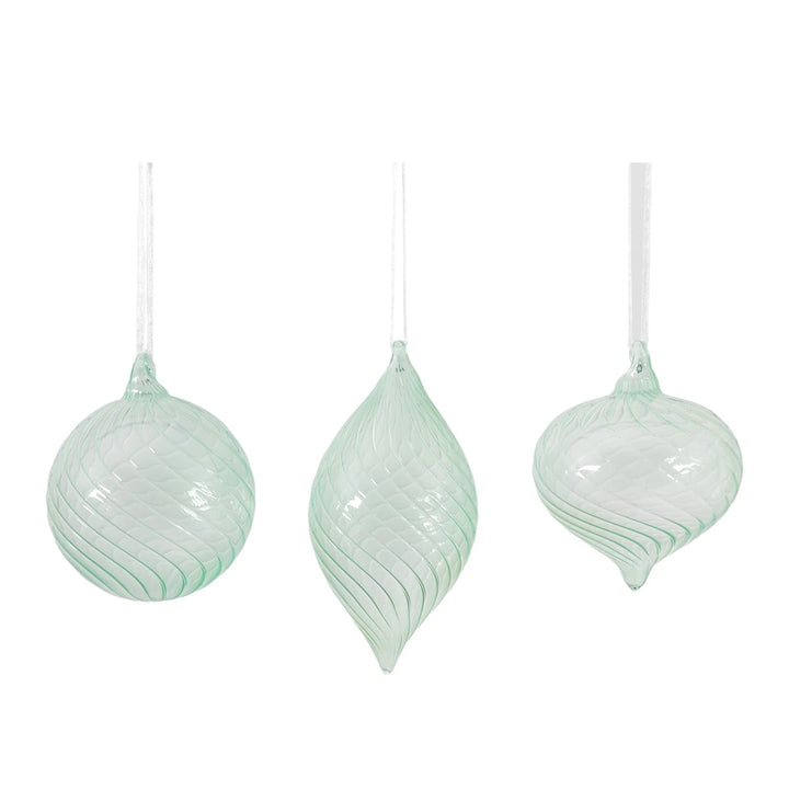 Kalina Set of 3 Baubles - Mint Green