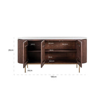 Richmond Barkley 3 Door Sideboard in Brushed Gold