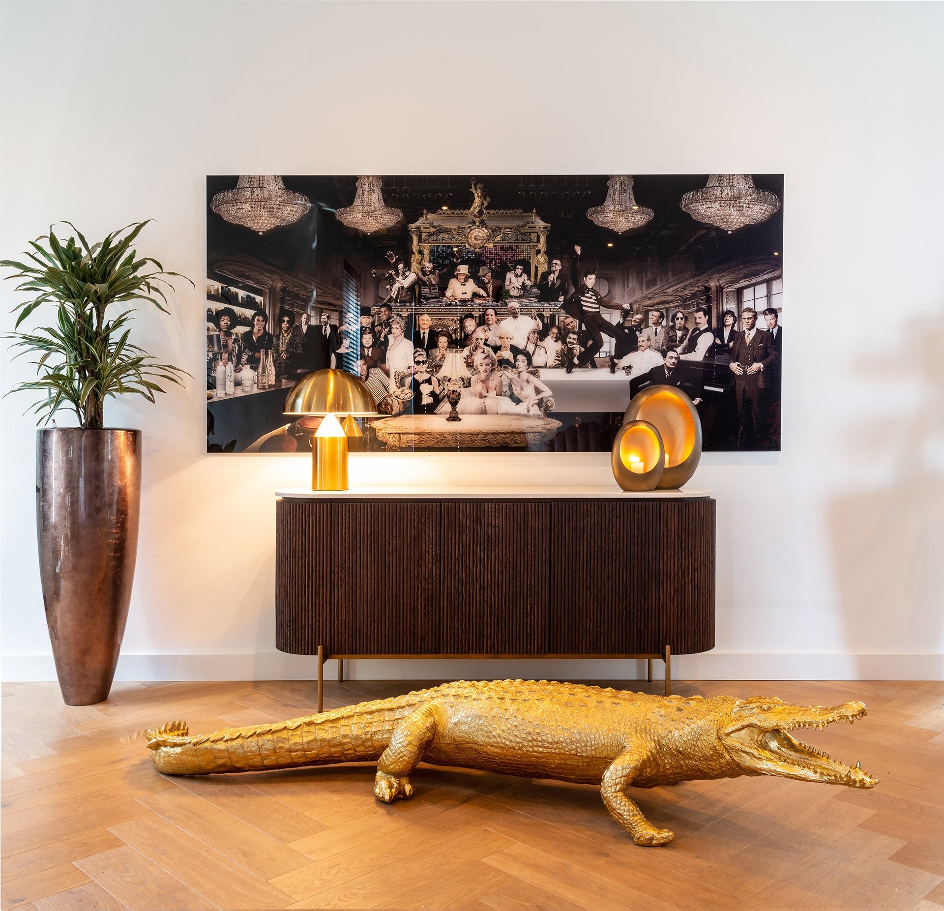 Richmond Barkley 3 Door Sideboard in Brushed Gold