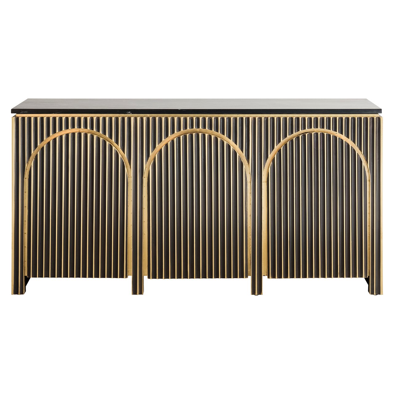 Richmond Interiors Les Arcs Brushed Gold 3 Door Sideboard