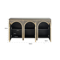 Richmond Interiors Les Arcs Brushed Gold 3 Door Sideboard