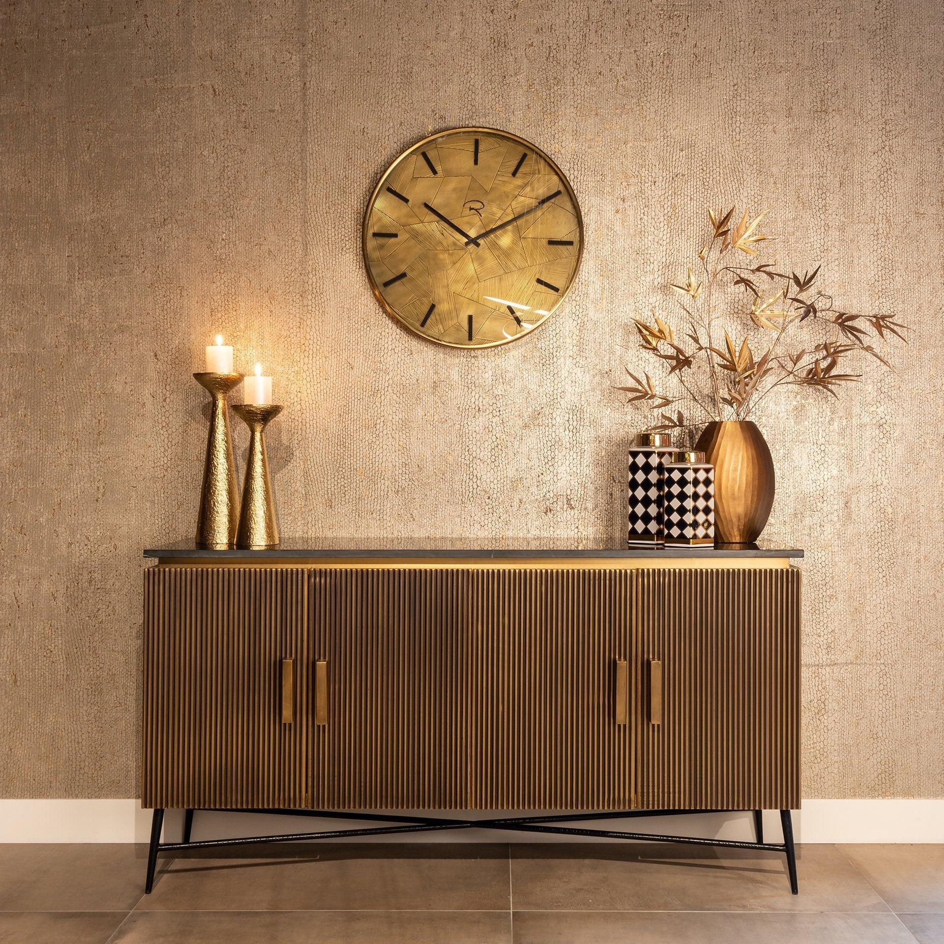 Richmond Ironville 4 Doors Brass Sideboard