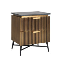 Richmond  Ironville 2 Drawers Brass Bedside Table