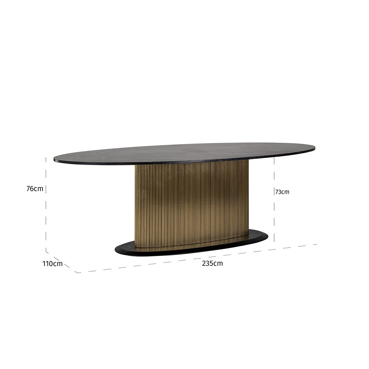 Richmond Ironville Oval Dining Table - 235cm