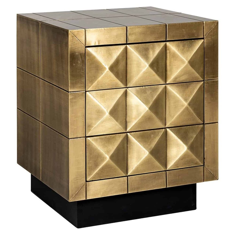 Richmond Interiors Cabinet Collada 3-Drawers in Brushed Gold