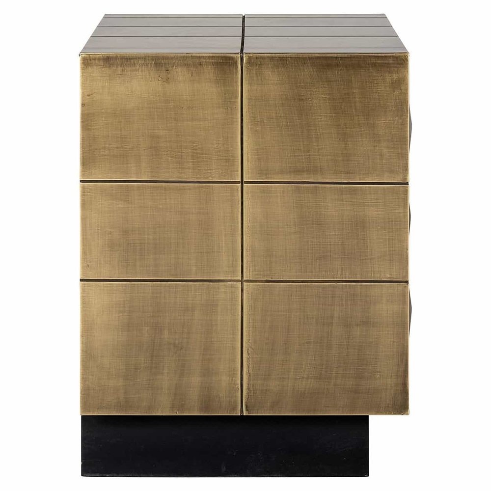 Richmond Interiors Cabinet Collada 3-Drawers in Brushed Gold