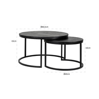 Richmond Set of 2 Catana Black Round Coffee Table