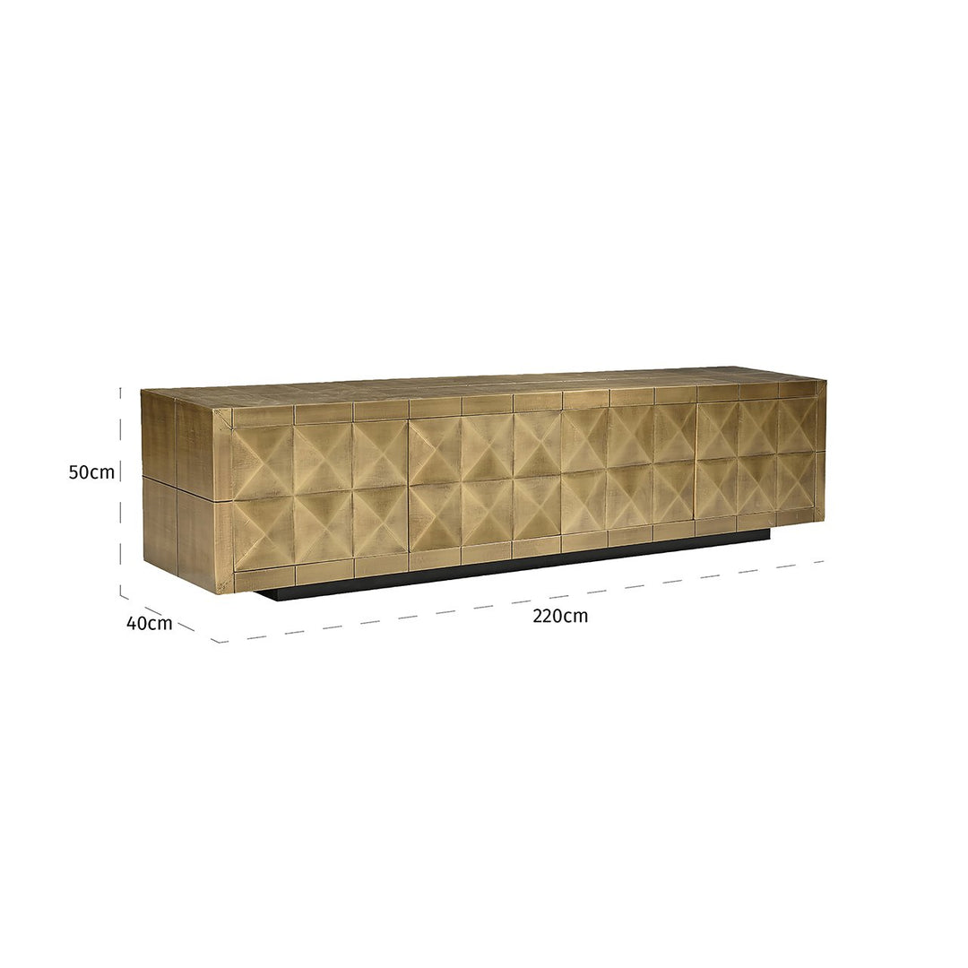 Collada 4 Door Media Unit - Brushed Gold Richmond 3