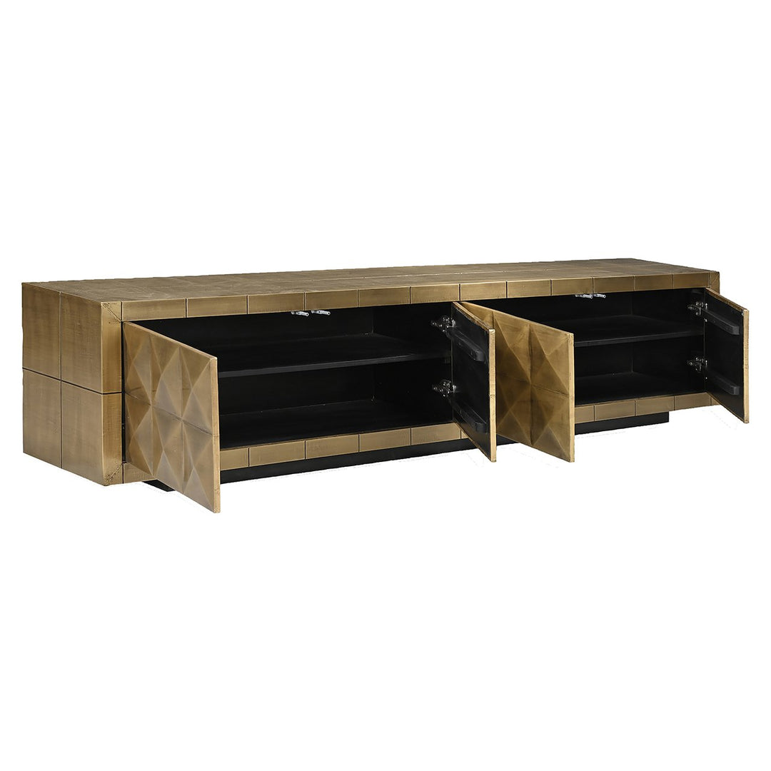 Collada 4 Door Media Unit - Brushed Gold Richmond 4