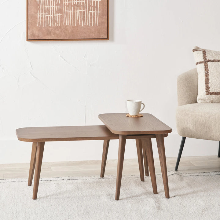 Elias Set of 2 Coffee Tables - Dark Ash