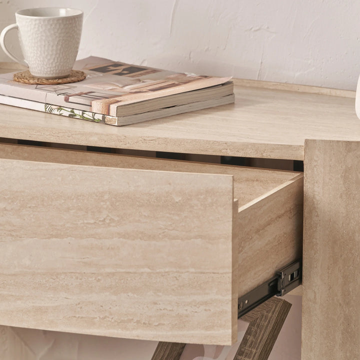 Tivoli Travertine Effect 1 Drawer Console table