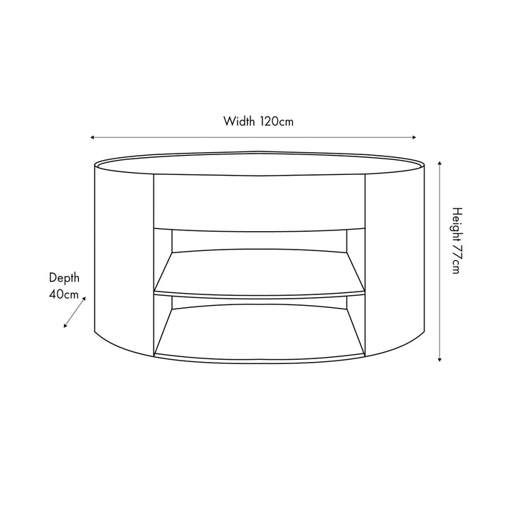 Tivoli Travertine Effect 1 Drawer Console table