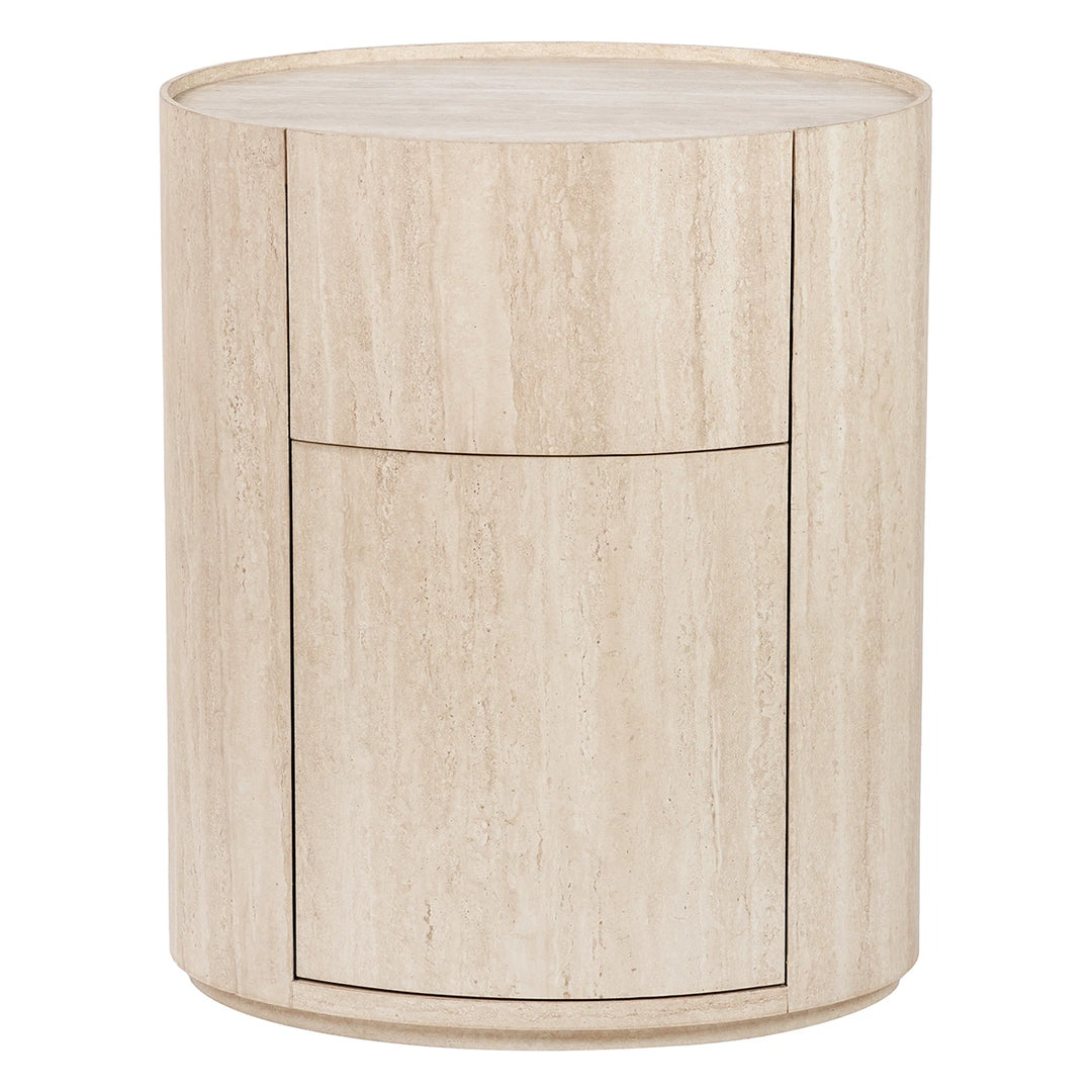 Tivoli Travertine Effect 1 Drawer Side Table