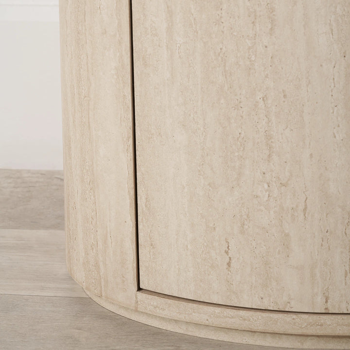 Tivoli Travertine Effect 1 Drawer Side Table