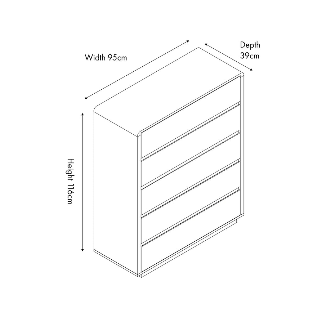 Eversley Oak Effect 5 Chest of Drawers