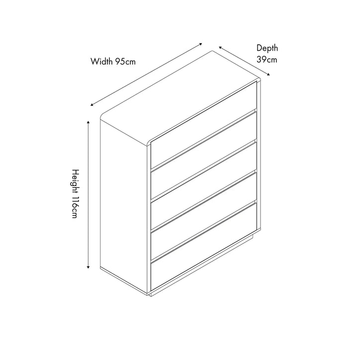 Eversley Oak Effect 5 Chest of Drawers