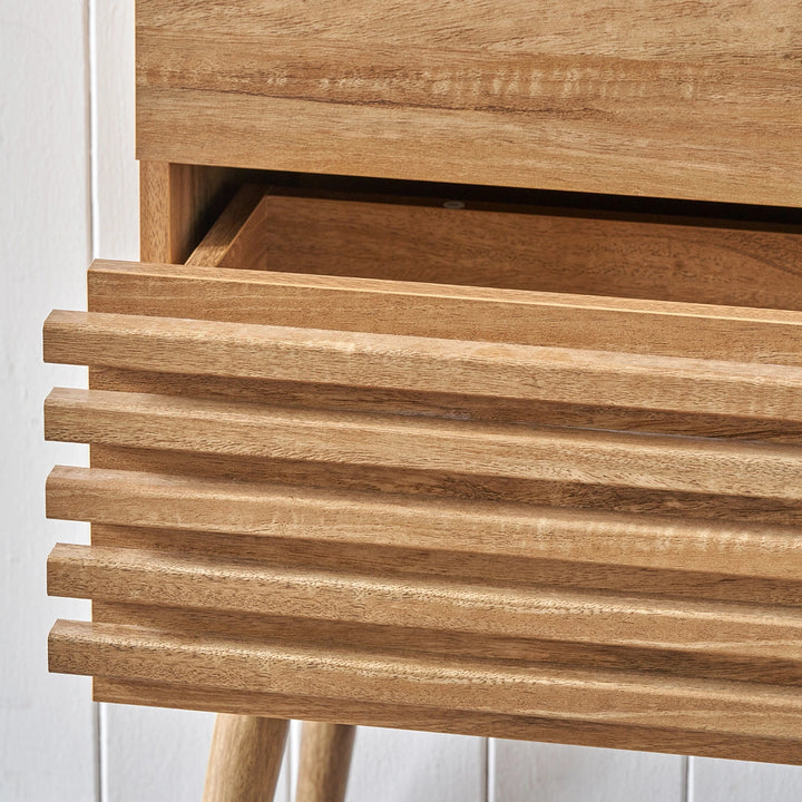 Larvik Eucalyptus Wood 3 Drawer Tall Unit