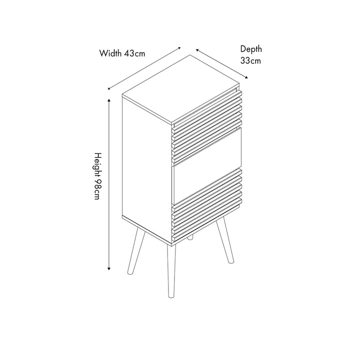 Larvik Eucalyptus Wood 3 Drawer Tall Unit