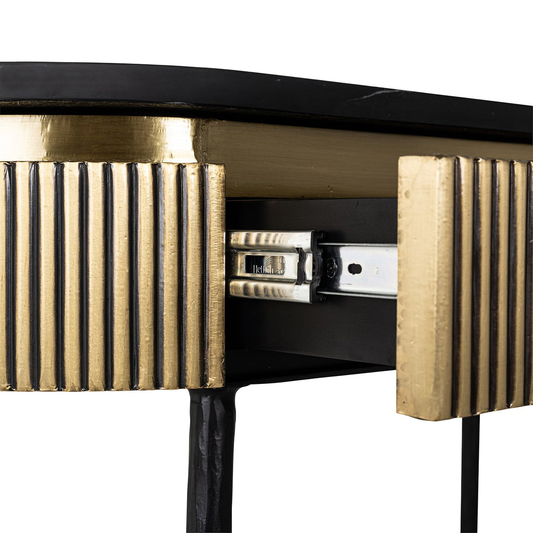 Ironville 2 Drawer Marble Top Console Table Richmond 9