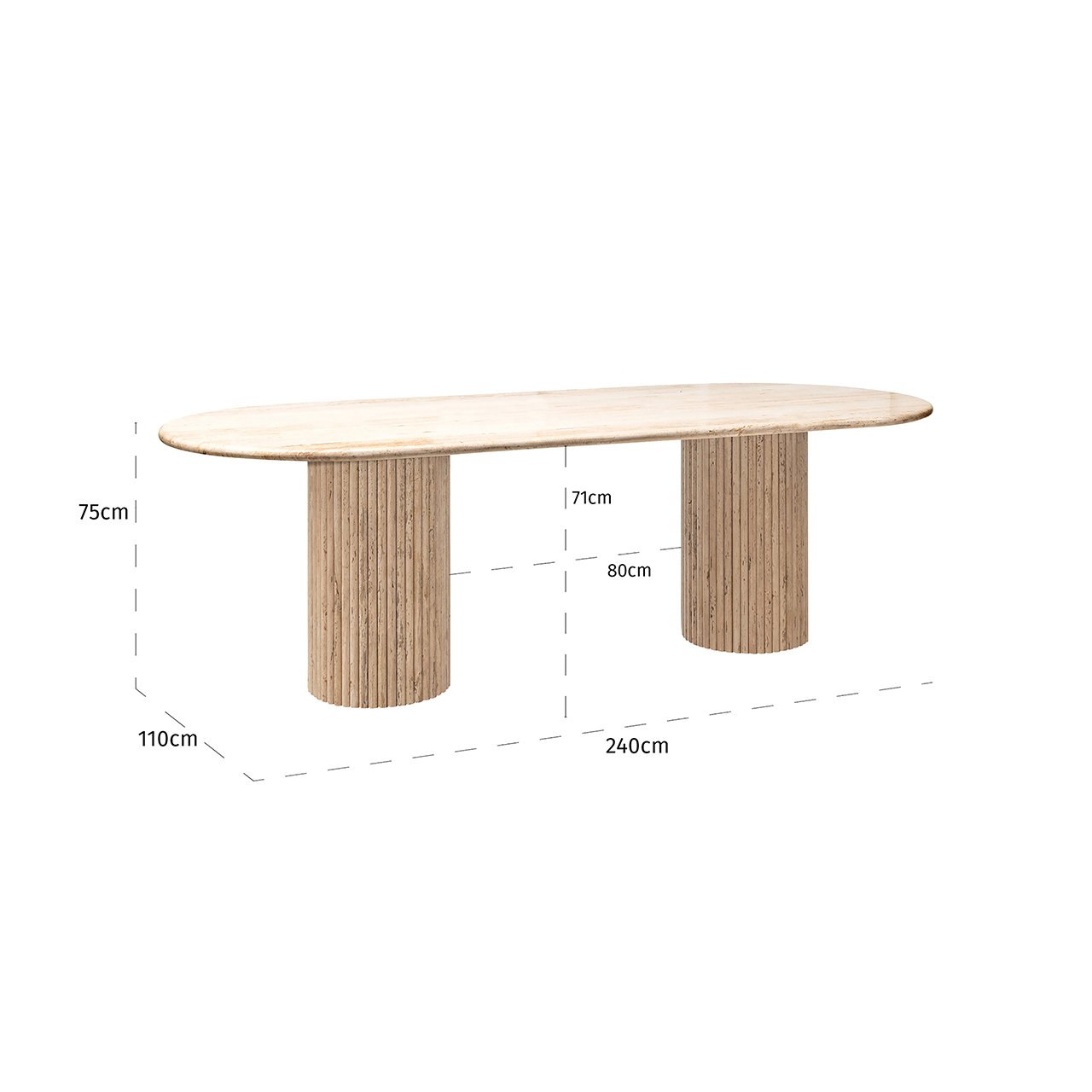 Richmond Interiors La Cantera Oval Dining Table - 240cm