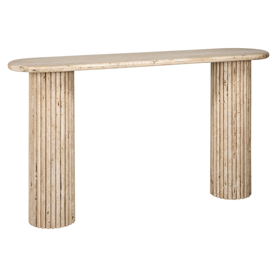 La Cantera Oval Console Table - Travertine Richmond 5