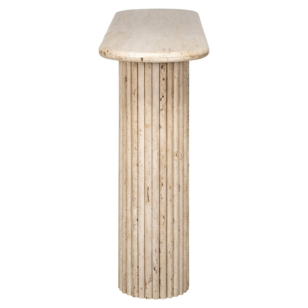 La Cantera Oval Console Table - Travertine Richmond 6