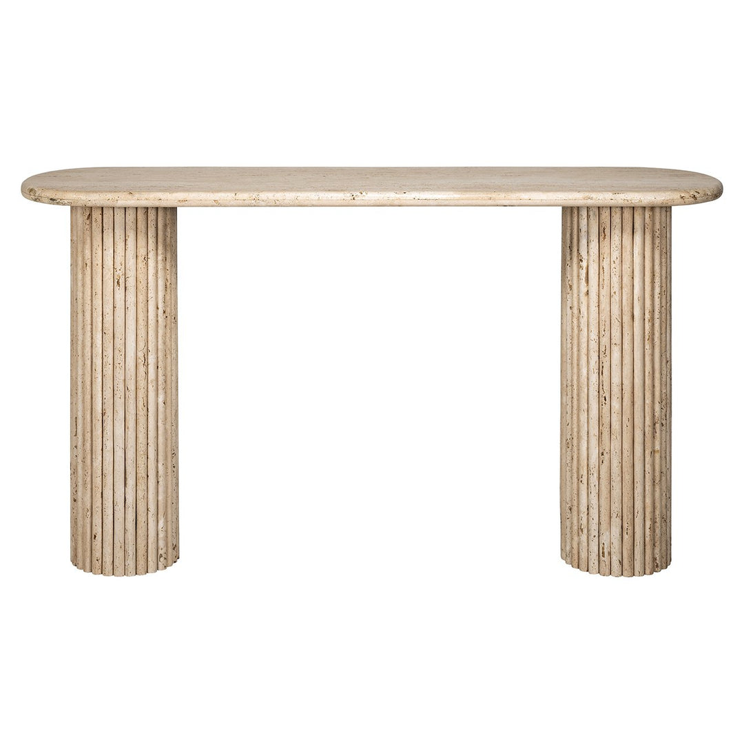 La Cantera Oval Console Table - Travertine Richmond 1