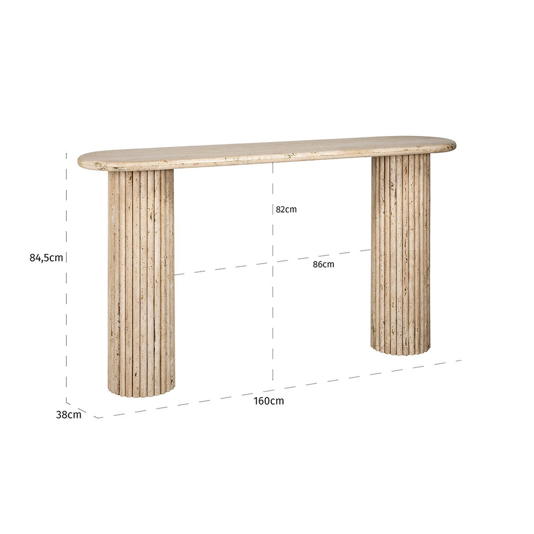 La Cantera Oval Console Table - Travertine Richmond 7
